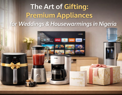 The Art of Gifting: Premium Appliances for Weddings & Housewarmings in Nigeria Premium home appliances arranged as wedding and housewarming gifts in a bright Nigerian living room