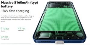 Redmi 14c Massive 5160mAh Battery