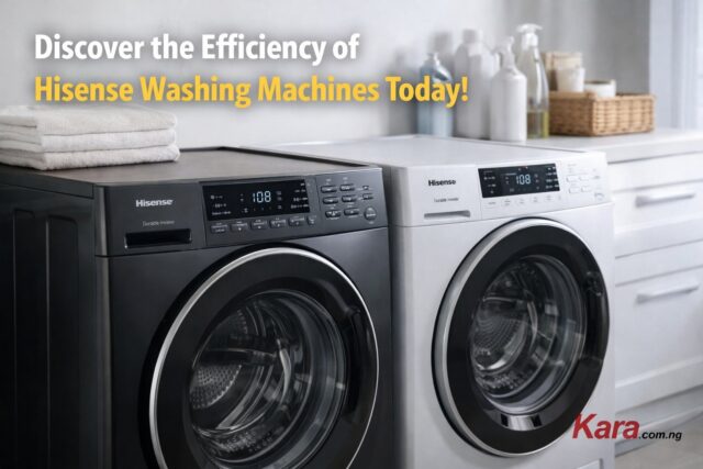 Hisense front load washing machines displayed in a modern laundry room showing efficient home laundry appliances