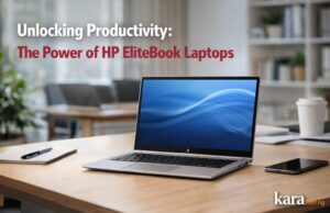 Unlocking Productivity: The Power of HP EliteBook Laptops HP EliteBook laptop on a modern office desk showing a professional workspace designed for productivity and multitasking.