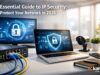 Essential Guide to IP Security: Protect Your Network in 2026 Essential guide to IP security showing a modern office workspace with a laptop displaying network protection, router with ethernet cables, and security monitoring tools
