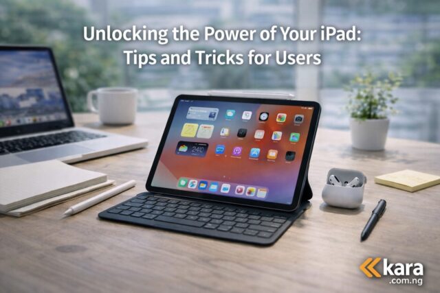 iPad on a modern workspace desk with keyboard and Apple Pencil showing tips and tricks for unlocking the full power of your iPad
