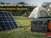 Top Benefits of Solar Generators Portable solar generator connected to solar panels outdoors showing clean energy power solution for homes and outdoor use